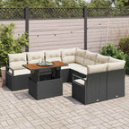 Garten Essgruppe mit Kissen 9 pcs Schwarz und Creme