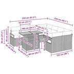 Garten Essgruppe mit Kissen 9 pcs Grau und Braun