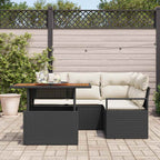 Garten Essgruppe mit Kissen 5 pcs Schwarz und Creme