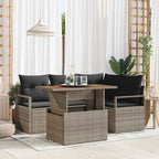Garten Essgruppe mit Kissen 5 pcs Grau und Braun