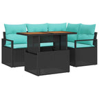 Garten Essgruppe mit Kissen 5 pcs Schwarz und Teal