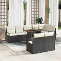 Garten-Sofa-Set mit Kissen mit Kissen 9 pcs Schwarz und Creme