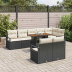 Garten-Sofa-Set mit Kissen mit Kissen 9 pcs Schwarz und Creme