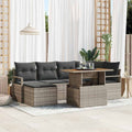 Garten Essgruppe mit Kissen 7 pcs Grau und Braun