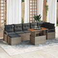Garten Essgruppe mit Kissen 8 pcs Grau und Braun