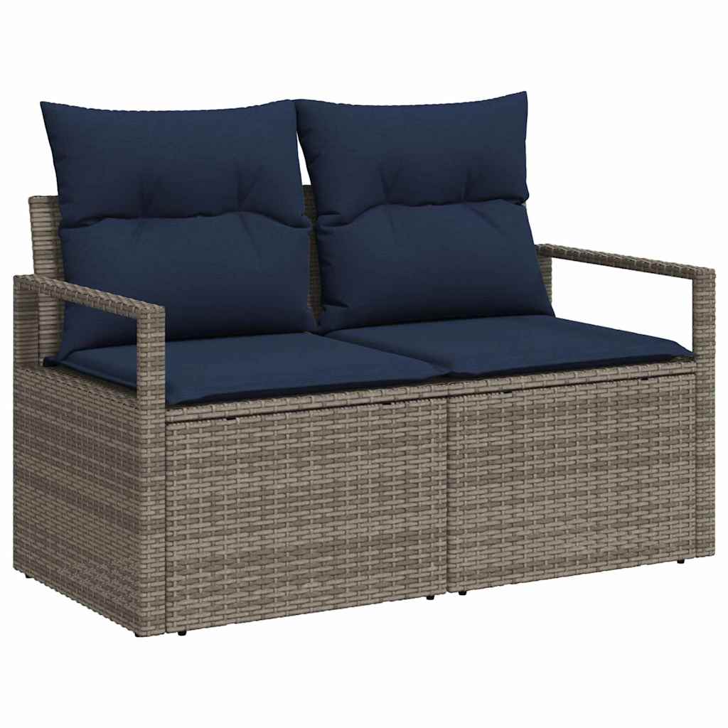 Garten Essgruppe mit Kissen 8 pcs Grau und Marineblau