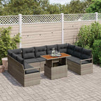 Garten-Sofa-Set mit Kissen 10 pcs Grau und Braun