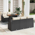 Garten Essgruppe mit Kissen 6 pcs Schwarz und Creme