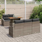Garten Essgruppe mit Kissen 6 pcs Grau und Braun