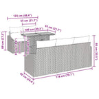 Garten Essgruppe mit Kissen 6 pcs Grau und Braun