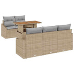 Garten Essgruppe mit Kissen 6 pcs Beige und Grau