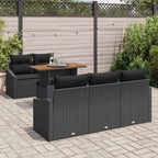 Garten Essgruppe mit Kissen 6 pcs Schwarz und Braun