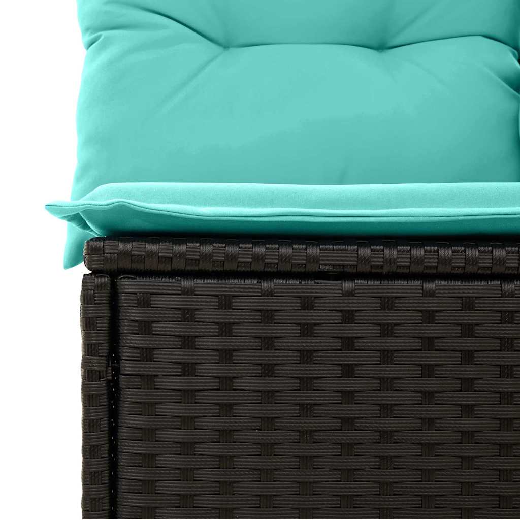 Garten Essgruppe mit Kissen 6 pcs Schwarz und Teal