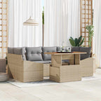Garten Essgruppe mit Kissen 7 pcs Beige und Grau