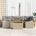 Garten Essgruppe mit Kissen 7 pcs Beige und Grau