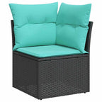 Garten Essgruppe mit Kissen 7 pcs Schwarz und Teal