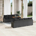 Garten Essgruppe mit Kissen 9 pcs Schwarz und Braun