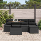 Garten Essgruppe mit Kissen 6 pcs Schwarz und Braun