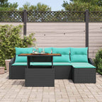 Garten Essgruppe mit Kissen 6 pcs Schwarz und Teal