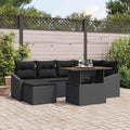 Garten Essgruppe mit Kissen 7 pcs Schwarz und Braun
