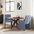 Esszimmerstühle mit Rollen 2 pcs Blau 57 x 66 x 94 cm Cordstoff
