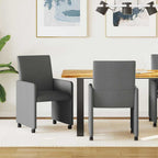 Esszimmerstühle mit Rollen 2 pcs Dunkelgrau 57 x 66 x 94 cm