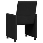 Esszimmerstühle mit Rollen 2 pcs Schwarz 57 x 66 x 94 cm Stoff