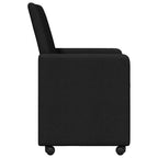 Esszimmerstühle mit Rollen 2 pcs Schwarz 57 x 66 x 94 cm Stoff