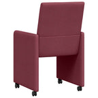 Esszimmerstühle mit Rollen 2 pcs Weinrot 57 x 66 x 94 cm Stoff