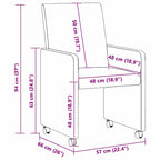 Esszimmerstühle mit Rollen 2 pcs Weinrot 57 x 66 x 94 cm Stoff