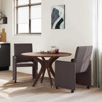 Esszimmerstühle mit Rollen 2 pcs Dunkelbraun 57 x 66 x 94 cm