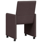 Esszimmerstühle mit Rollen 2 pcs Dunkelbraun 57 x 66 x 94 cm