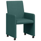 Esszimmerstühle mit Rollen 2 pcs Dunkelgrün 57 x 66 x 94 cm