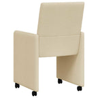 Esszimmerstühle mit Rollen 2 pcs Creme 57 x 66 x 94 cm Stoff