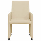 Esszimmerstühle mit Rollen 2 pcs Creme 57 x 66 x 94 cm Stoff