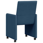 Esszimmerstühle mit Rollen 2 pcs Blau 57 x 66 x 94 cm Stoff