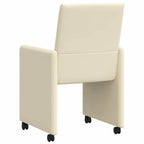Esszimmerstühle mit Rollen 2 pcs Creme 57 x 66 x 94 cm