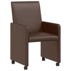 Esszimmerstühle mit Rollen 2 pcs Braun 57 x 66 x 94 cm
