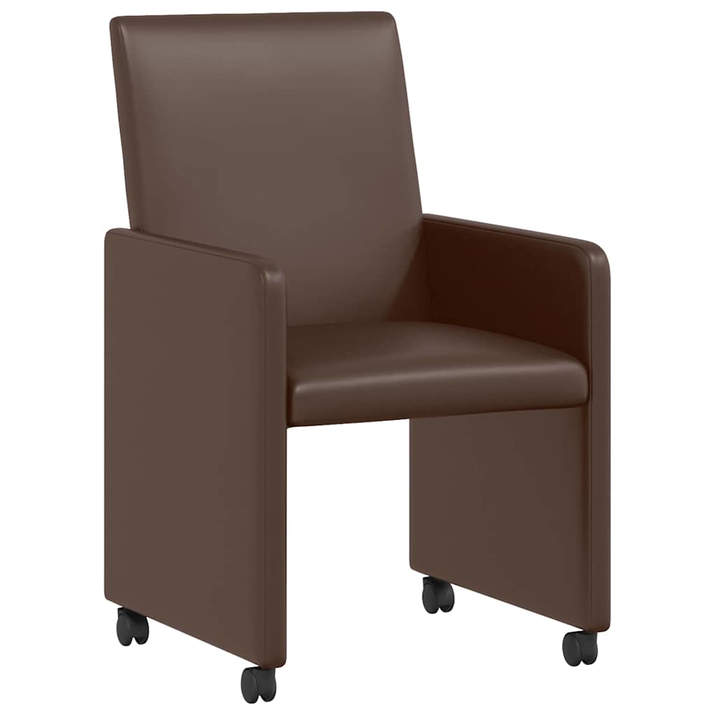Esszimmerstühle mit Rollen 2 pcs Braun 57 x 66 x 94 cm