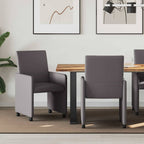 Esszimmerstühle mit Rollen 2 pcs Grau 57 x 66 x 94 cm
