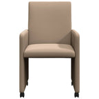Esszimmerstühle mit Rollen 2 pcs Cappuccino 57 x 66 x 94 cm