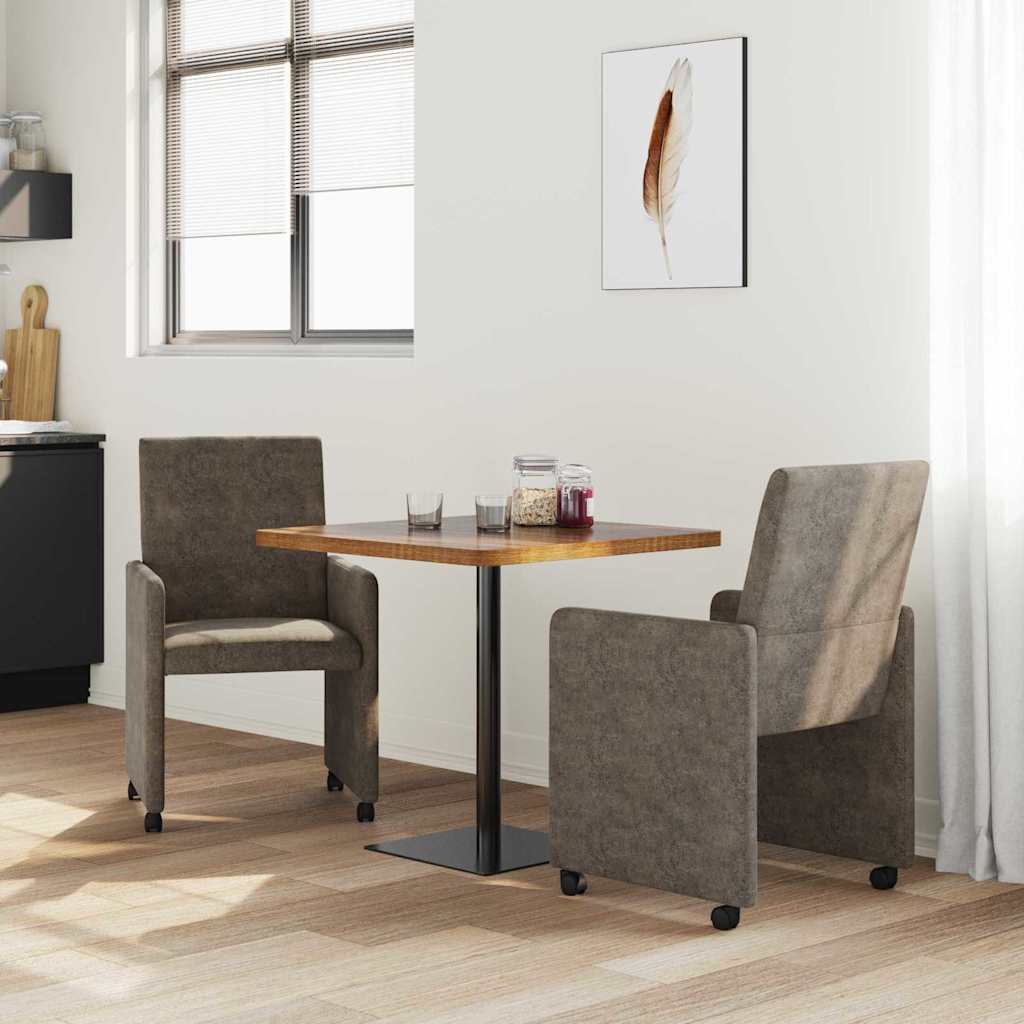 Esszimmerstühle mit Rollen 2 pcs Dunkelgrau 57 x 66 x 94 cm