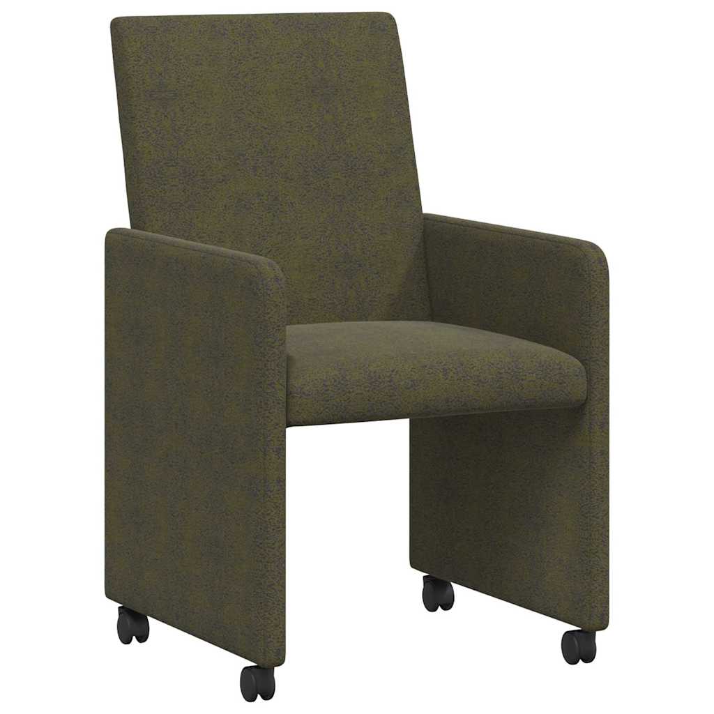 Esszimmerstühle mit Rollen 2 pcs Armeegrün 57 x 66 x 94 cm