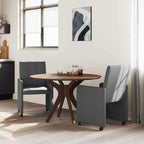 Esszimmerstühle mit Rollen 2 pcs Dunkelgrau 58 x 65 x 94 cm