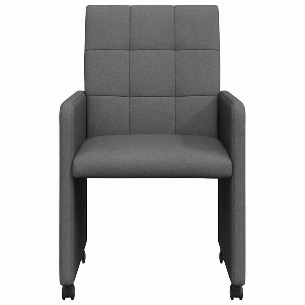 Esszimmerstühle mit Rollen 2 pcs Dunkelgrau 58 x 65 x 94 cm