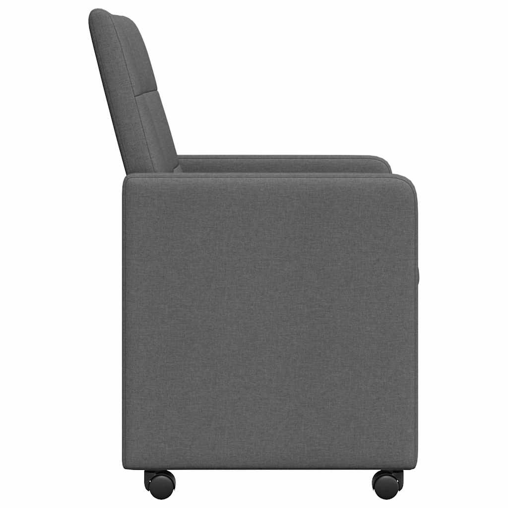 Esszimmerstühle mit Rollen 2 pcs Dunkelgrau 58 x 65 x 94 cm