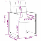 Esszimmerstühle mit Rollen 2 pcs Dunkelgrau 58 x 65 x 94 cm
