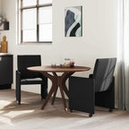 Esszimmerstühle mit Rollen 2 pcs Schwarz 58 x 65 x 94 cm Stoff