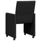 Esszimmerstühle mit Rollen 2 pcs Schwarz 58 x 65 x 94 cm Stoff