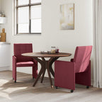 Esszimmerstühle mit Rollen 2 pcs Weinrot 58 x 65 x 94 cm Stoff
